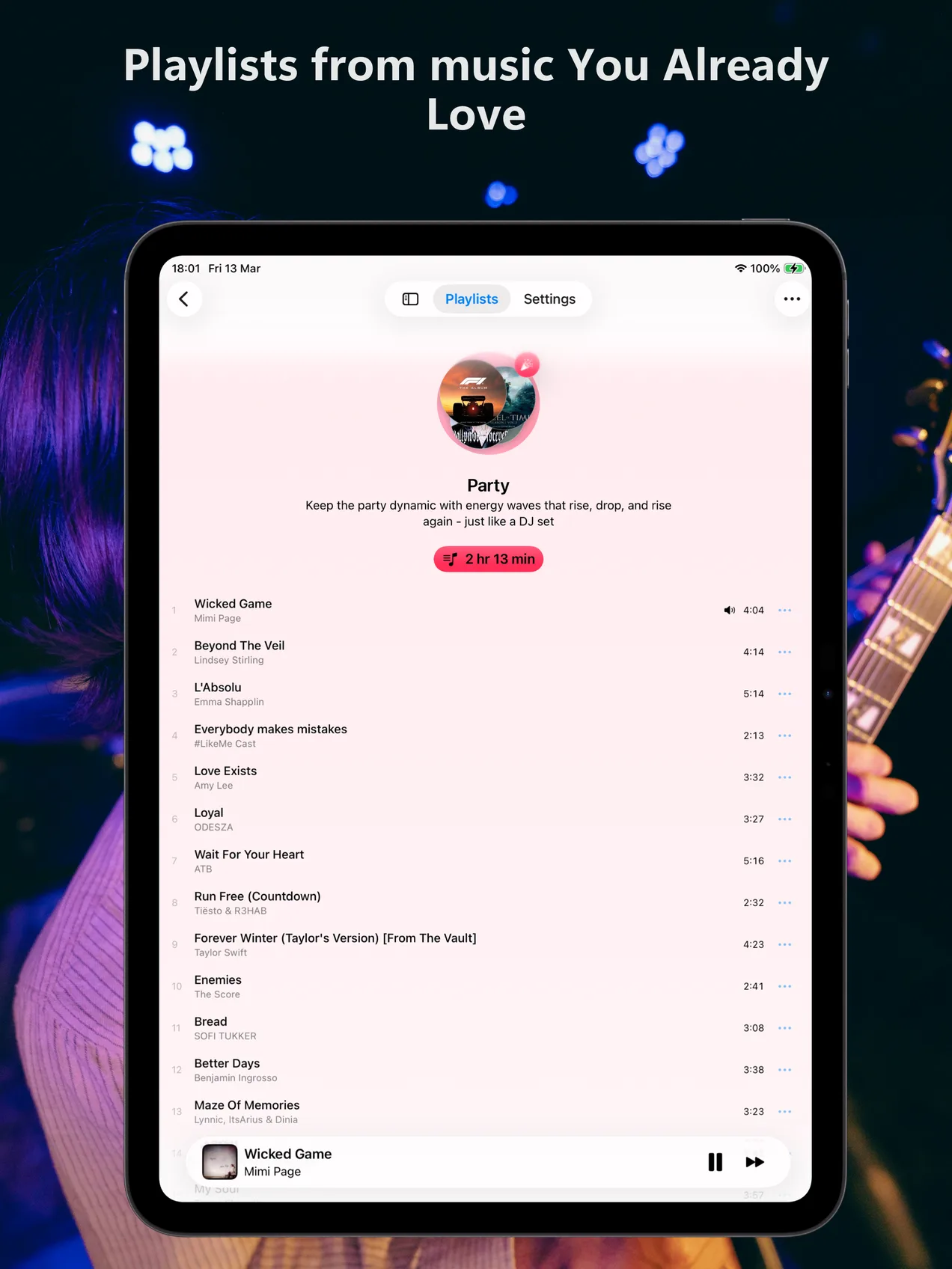screenshot from the app Flowvi.be